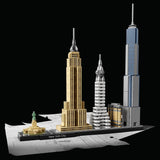 Zestaw LEGO Architecture Nowy Jork, model panoramy miasta z World Trade Center i Statuą Wolności, rękodzieło dla dorosłych, dekoracje do domu i biura, prezenty dla kobiet i mężczyzn 21028 Zestawy do budowania Besuche w sklepie LEGO