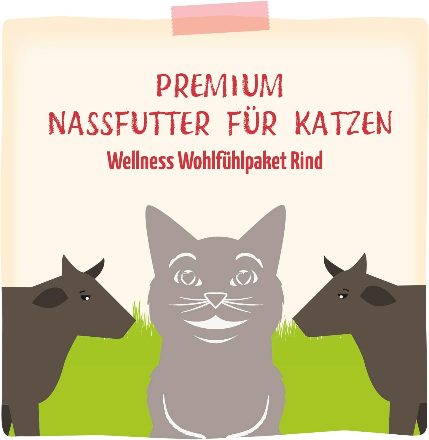 MjAMjAM - Mokra karma dla kotów Premium - Wellness Pack Wołowina, opakowanie 12 sztuk (12 x 125 g), bez zbóż, z dodatkowym mięsem