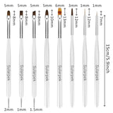 Sularpek 8 Stück Nagel Pinsel Set, Pinsel Für Gelnägel, Nageldesign Pinsel, Narzędzia do zdobienia paznokci, Nailart Pinsel Für Gel Acryl Nägel Nailart