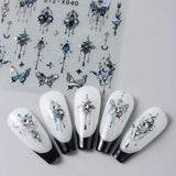 3D Metallic Schwarz Schmetterling Nagelsticker - Laser Pink Aurora Nagelaufkleber - Punk Butterfly Nail Art Naklejki - Srebrne naklejki do paznokci - Nageldesign Zubehör