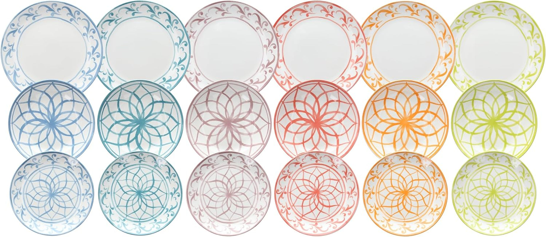 Serwis stołowy Lisboa, 18 sztuk, porcelana, wielobarwny