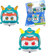 Super Wings Super Zwierzęta 4 szt. Shine, Golden Boy, Jerome, Ellie Przełączany wyraz twarzy Efekt błyskawicy Przenośna zabawka dla 3 4 5 6 7 8 lat Chłopiec Dziewczyna 2 cale Figurki Naty Shop Tino