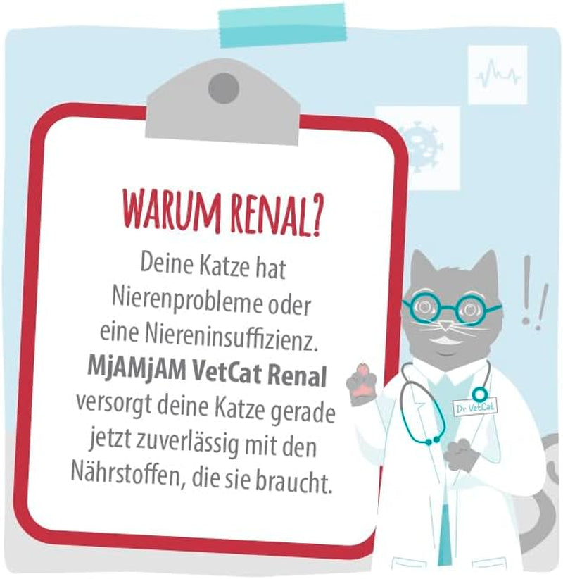 MjAMjAM VetCat - Mokra karma dla kotów Premium - Dieta - Nerka - Kurczak, 6 opakowań (6 x 200g), bez zbóż
