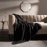 Brentford's Teddy Koc polarowy Duży koc na łóżko Pluszowy Super miękki, ciepły Sofa Narzuta na łóżko Czarny - 150 x 200 cm Łóżka i koce Besuche den Brentfords-Store