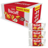 Lotos Biscoff | Pakiet odmian podwójnych ciastek | 3 odmiany: krem ​​biszkoptowy, aromat waniliowy i czekoladowy | 5 podwójnych ciastek w opakowaniu | Składniki pochodzenia naturalnego | Bez barwników | 16x50g | 800g