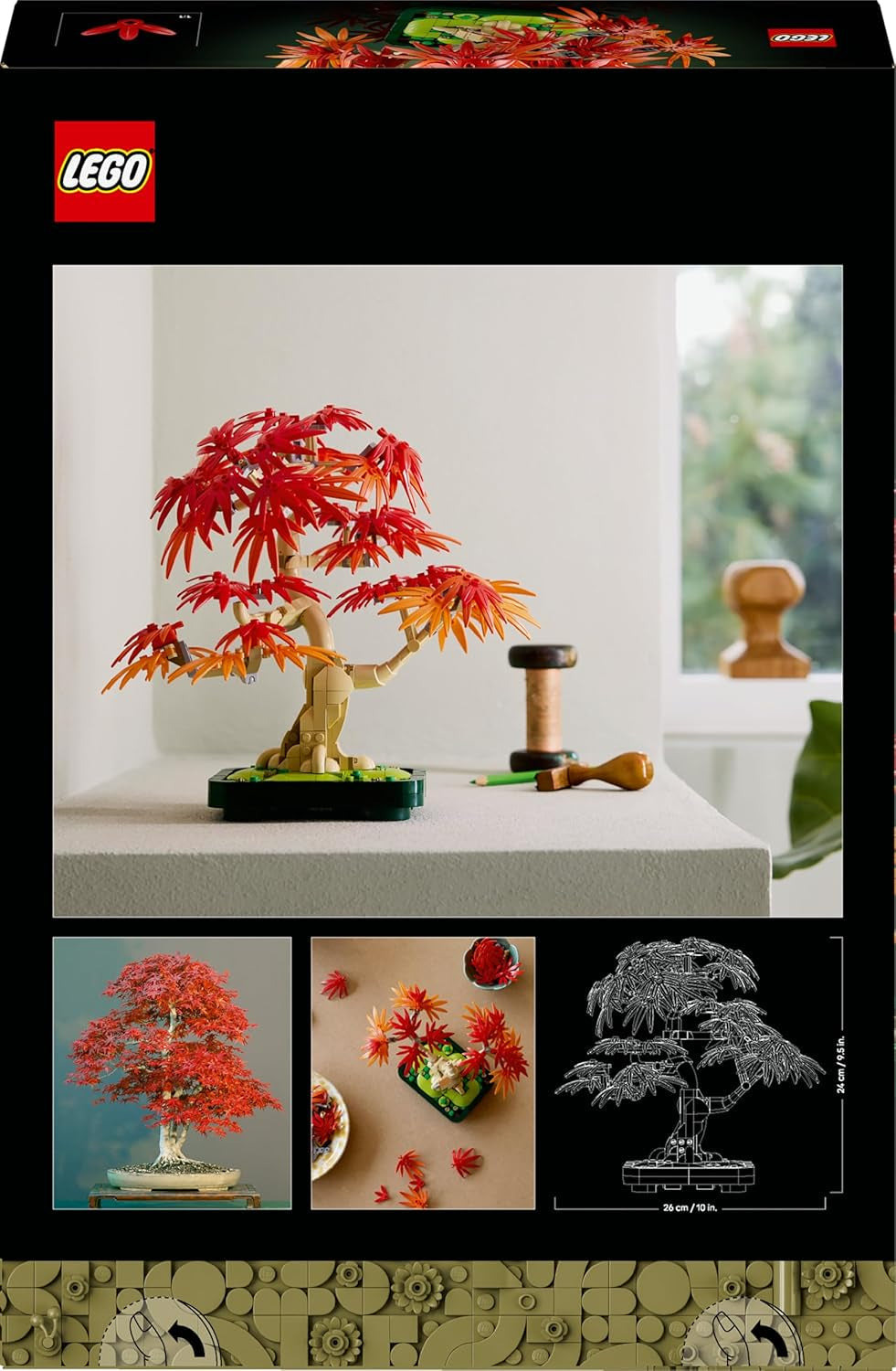 LEGO Botanicals Japoński czerwony klon - Drzewo Bonsai - Zestaw sztucznych roślin z czerwonymi i pomarańczowymi liśćmi oraz miską - Wystrój domu - Pomysł na prezent dla dorosłych - 10348 Zestawy do budowania Besuche den LEGO-Store