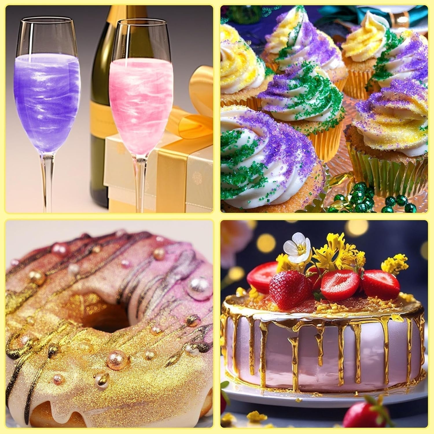 Kicofood, brokat jadalny, 5 gramów, różne kolory Sklep Glitter Naty