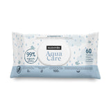 Suavinex Aqua Care Chusteczki nawilżane dla dzieci 60 szt. Chusteczki oczyszczające 99% włókien roślinnych wodnych Aloe Vera Bezzapachowy Bez alkoholu Testowany dermatologicznie Odpowiedni dla skóry wrażliwej
