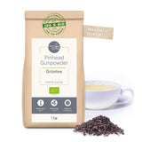 Pinhead Gunpowder Organiczna zielona herbata luzem 1kg – Wysokiej jakości organiczna zielona herbata z Chin – Lekko wędzony smak – Dla smakoszy i koneserów herbaty – Mycupoftea
