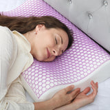 HOMCOM Poduszka z pianki Memory Poduszka podtrzymująca szyję ze zdejmowanym pokrowcem Wysokość 2 Ergonomiczna poduszka pod szyję 2S do różnych pozycji spania 60x40cm Kremowo-biała