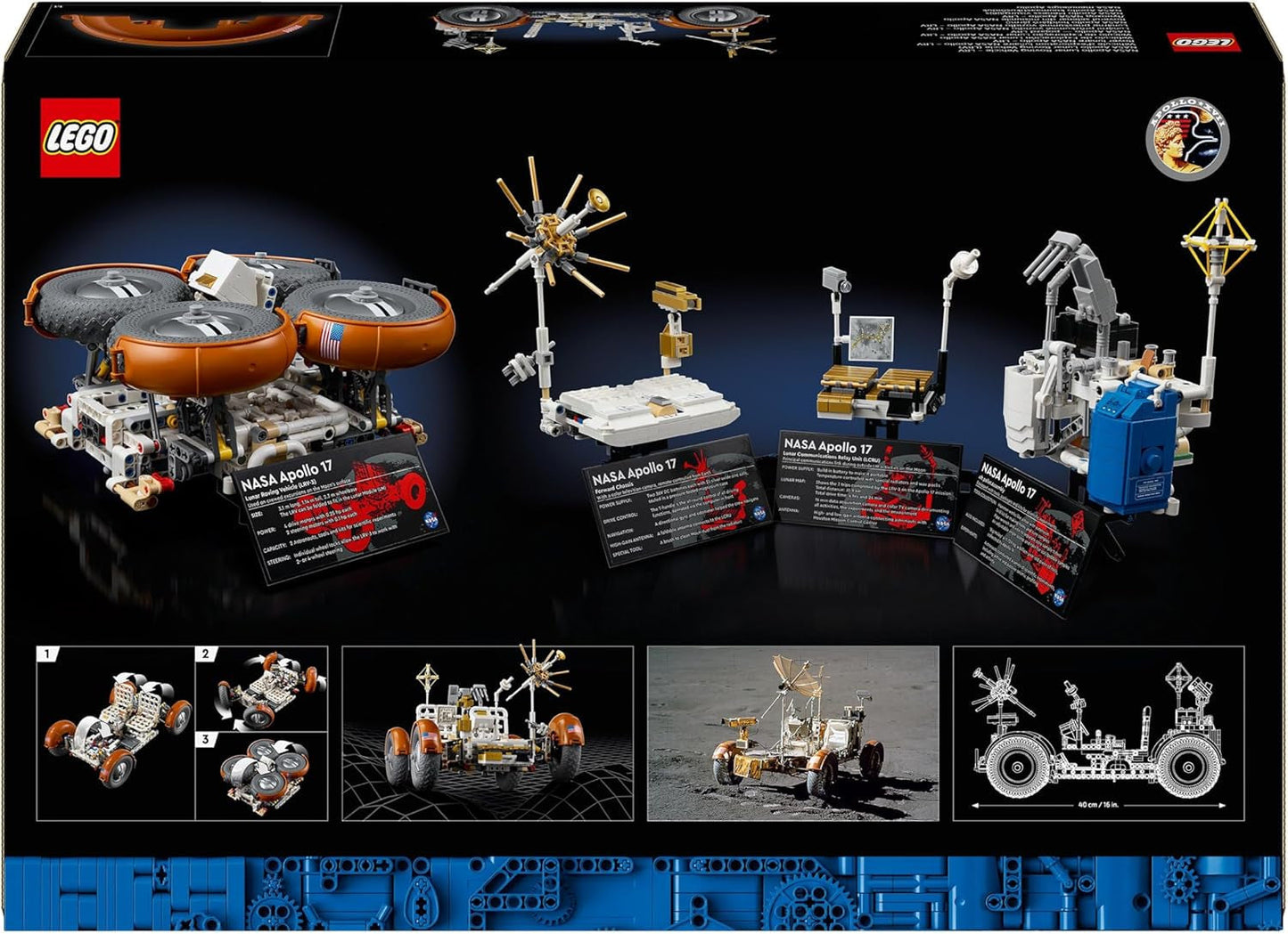 LEGO Technic NASA Apollo Lunar Roving Vehicle (LRV), model łazika księżycowego dla dorosłych, kosmiczny przedmiot kolekcjonerski dla miłośników nauki, zabawka do budowania, model pojazdu kosmicznego 42182 Zestawy do budowania Kup w sklepie LEGO