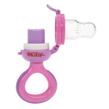 Nuby Silikonowy podajnik owoców Nibbler - Podajnik owoców dla niemowląt 6 miesięcy i małych dzieci - Gryzak do owoców, warzyw i przecierów - Bez BPA - Różowy - 6+ miesięcy