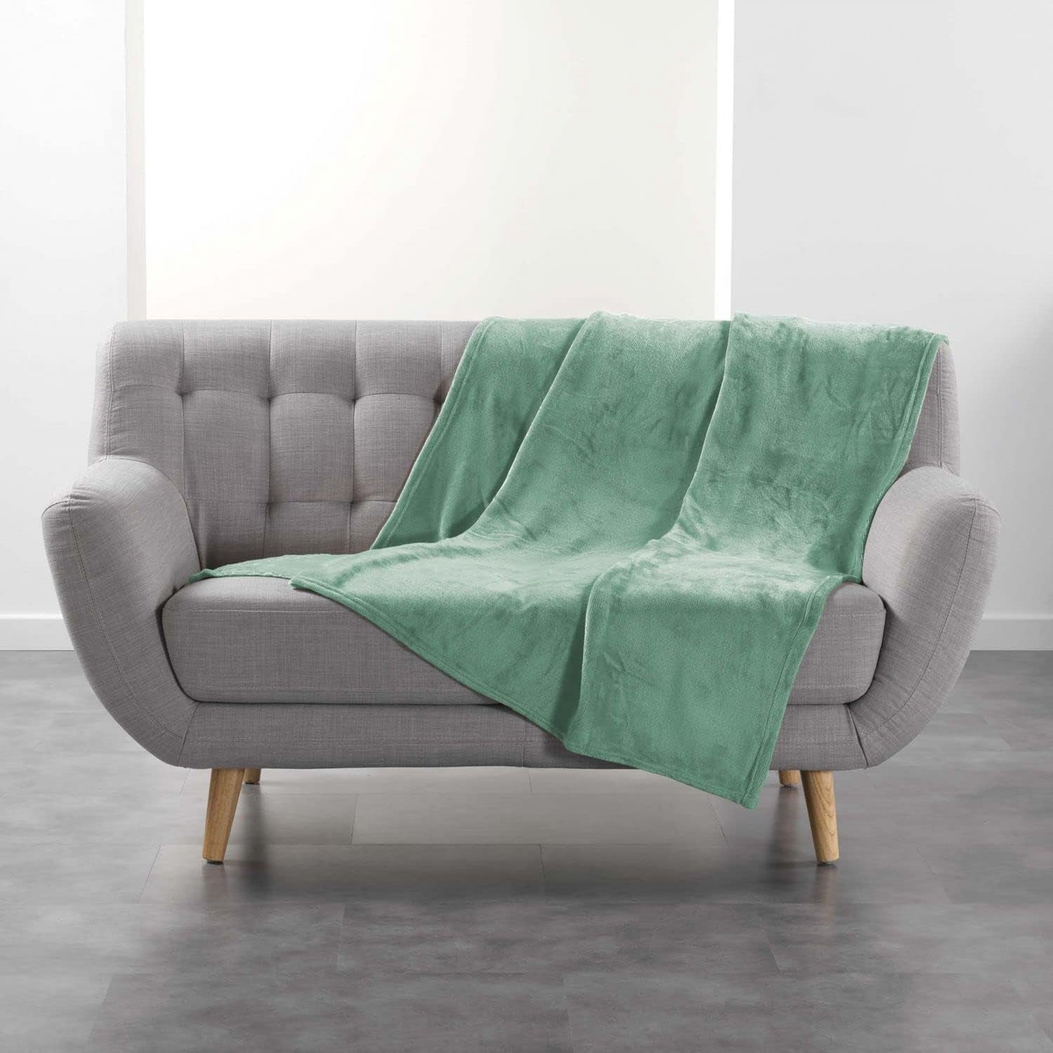 Douceur D'Intérieur, koc flanelowy, 125 X 150 cm, szałwia, flanela Kołdry i kołdry Naty Shop