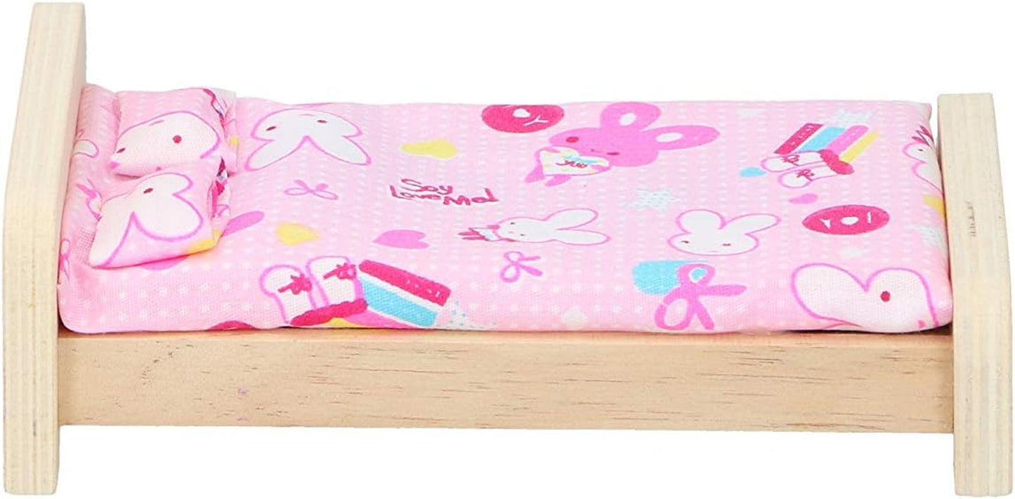 Marionetka Drewniane Zabawki - Drewniany domek dla lalek z meblami i lalkami - 11 sztuk Domki dla lalek Naty Shop