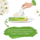 Papier toaletowy mokry OLA - (1X40 szt.) Chusteczki nawilżane - ekstrakt z rumianku i kwas mlekowy, zmywalne, skóra wrażliwa - 40 szt.