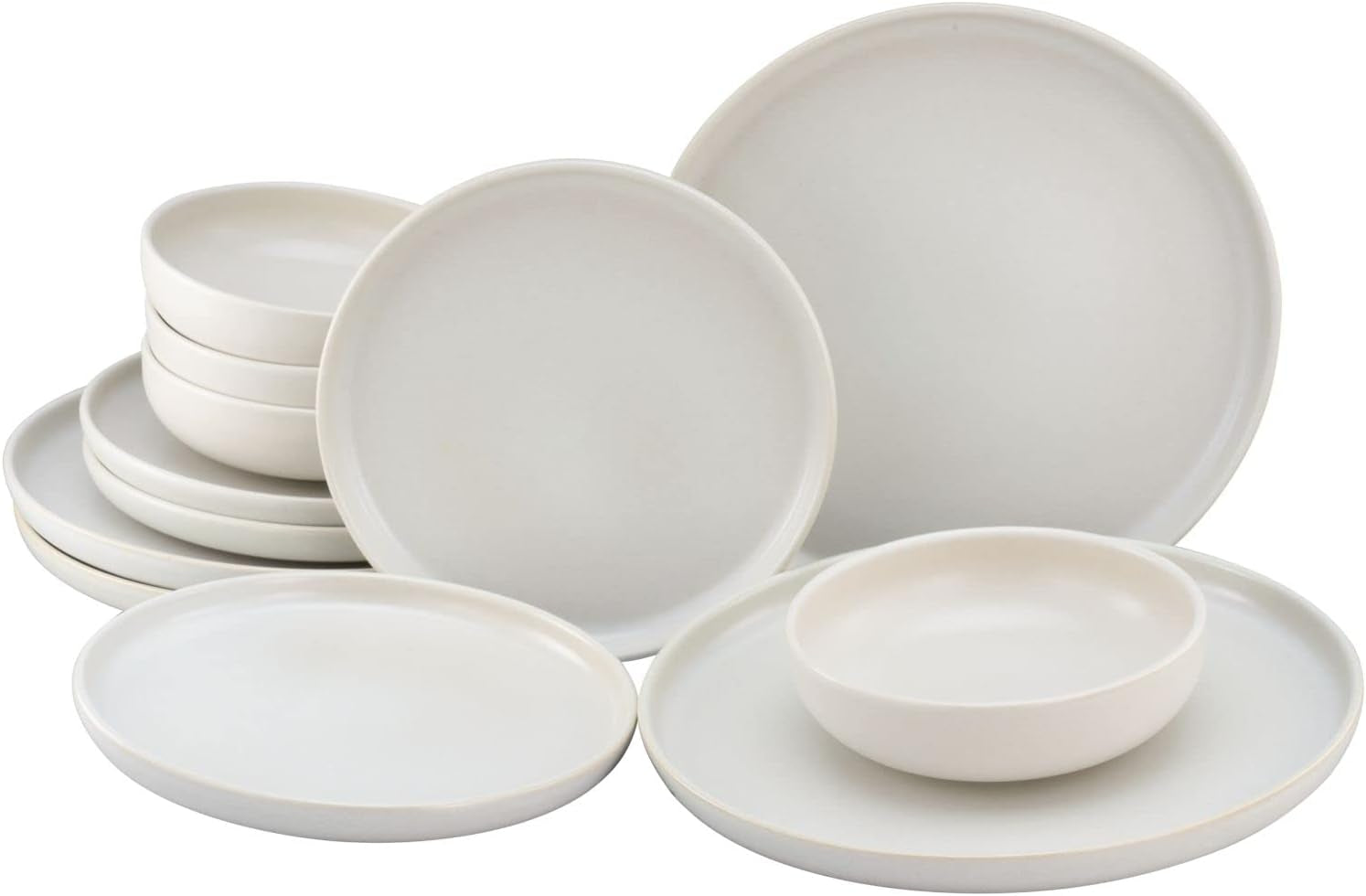 CreaTable, 33065, Żółto-biały zestaw obiadowy z serii Uno, 12 szt., Zestaw talerzy porcelanowych, Można myć w zmywarce i używać w kuchence mikrofalowej, Wyprodukowano w Portugalii