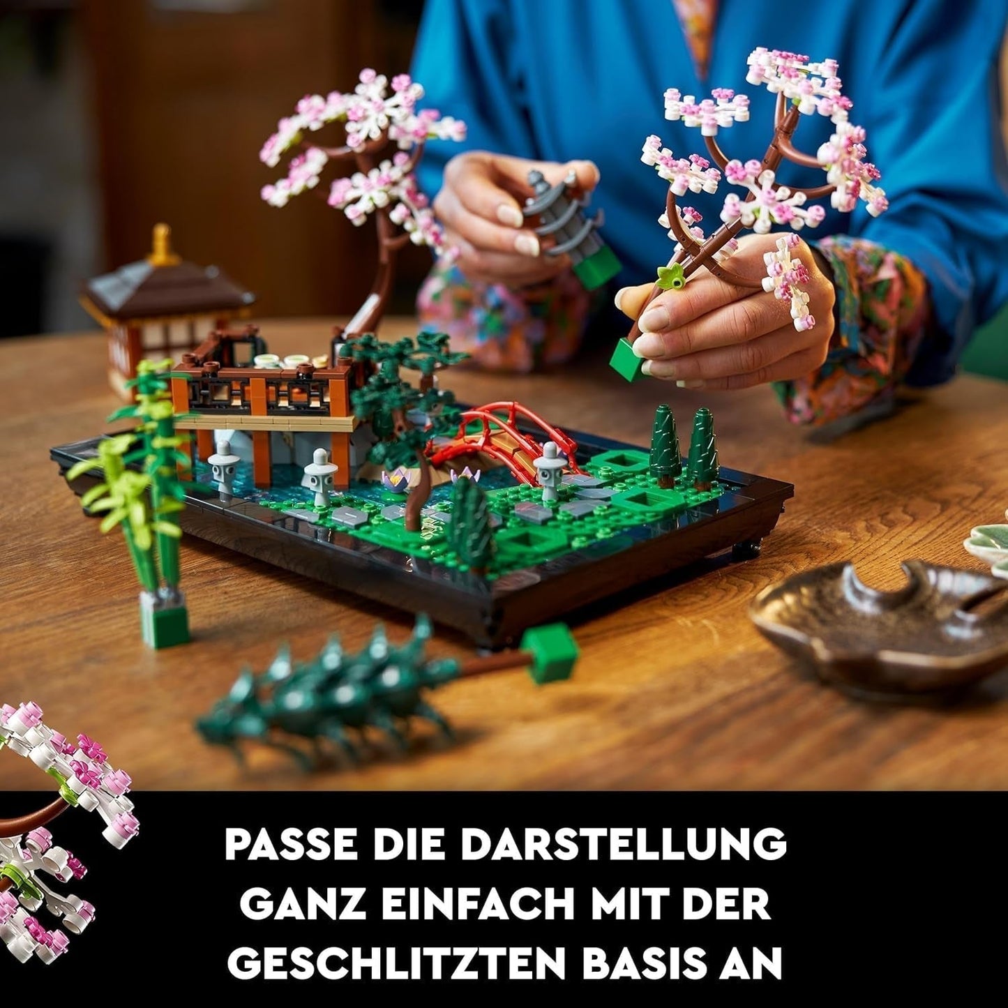 Lego Icons Ogród ciszy — Zestaw botaniczny dla dorosłych Zen z kwiatami lotosu — Konfigurowalna dekoracja biurka inspirowana kuchnią japońską — Prezent dla kobiet i mężczyzn 10315 Zestawy do budowania Besuche den LEGO-Store