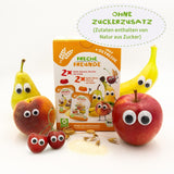 FRECHE FREUNDE Organic Mix w opakowaniu zbiorczym do wyciskania - Owoce + Płatki, Przecier owocowy ze zbożami w wyciskanej torbie dla dzieci od 6 miesiąca, wegańskie, opakowanie 3 szt., 3 x (4 x 100g)