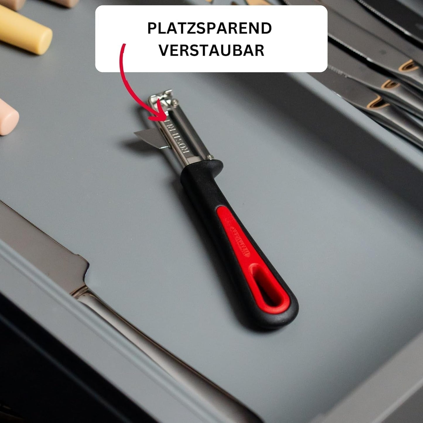 Westmark 29092270 Sparschäler Gallant, Pp/Tpe/Edelstahl, Schwarz / Rot, Obieraczka 16,5 x 3,7 x 2 cm Naty Shop