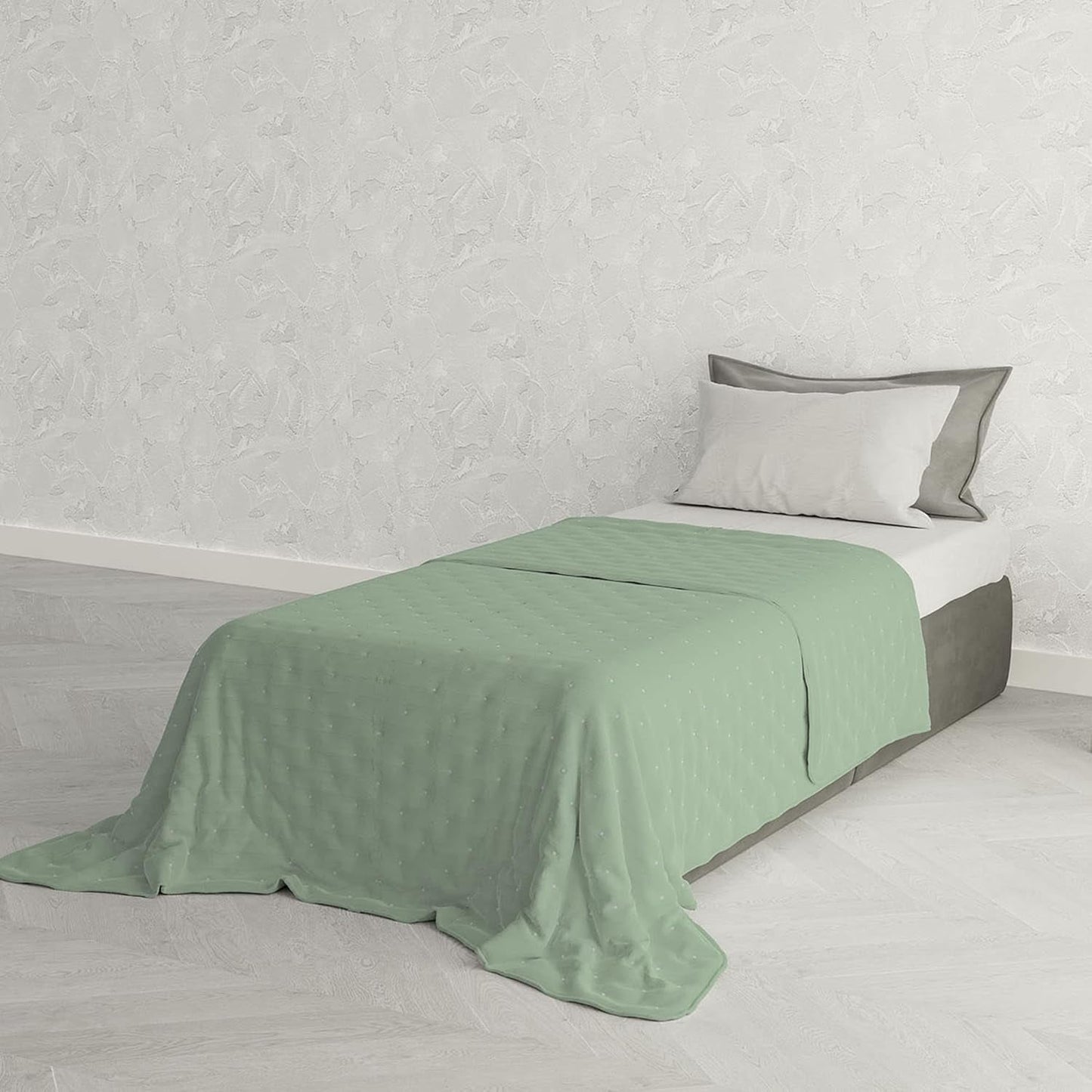 Elegancka kołdra letnia, pikowana, zielona, 170 x 250 cm Kołdry i kołdry Naty Shop