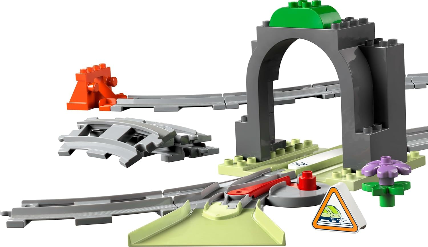 LEGO DUPLO Tunel i tory kolejowe — zestaw rozszerzający, prezent dla małych dzieci, zachęca do zręczności, zestaw dla fanów pojazdów od 2 lat, kreatywna zabawka edukacyjna 10425 Zestawy do budowania Besuche den LEGO-Store