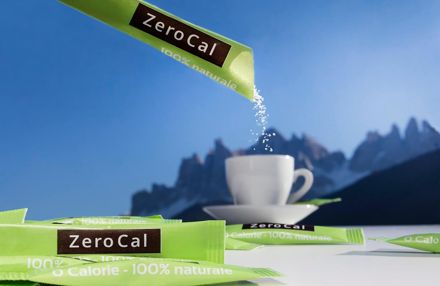 Zerocal - 1:1 (Erytrytol + Stewia) 100 szt. Je 3 G | Idealny do słodzenia kawy, herbaty i innych napojów Gleiche Süßkraft Von Zucker | Bezglutenowe, wegańskie, wolne od GMO | Kalorien Und GI = 0 Słodziki Naty Shop