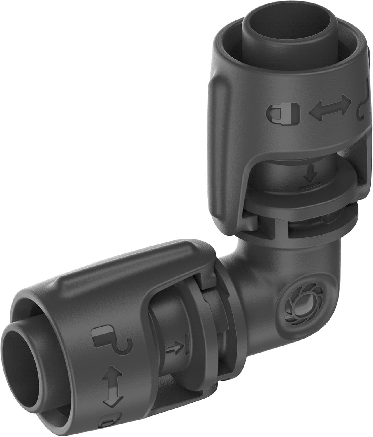 Gardena System nawadniania mikrokroplowego, element L 13 mm (1/2"): złącze rurowe do odwracania rur zasilających 13 mm, montaż bez użycia narzędzi, wielokrotnego użytku (13202-20)