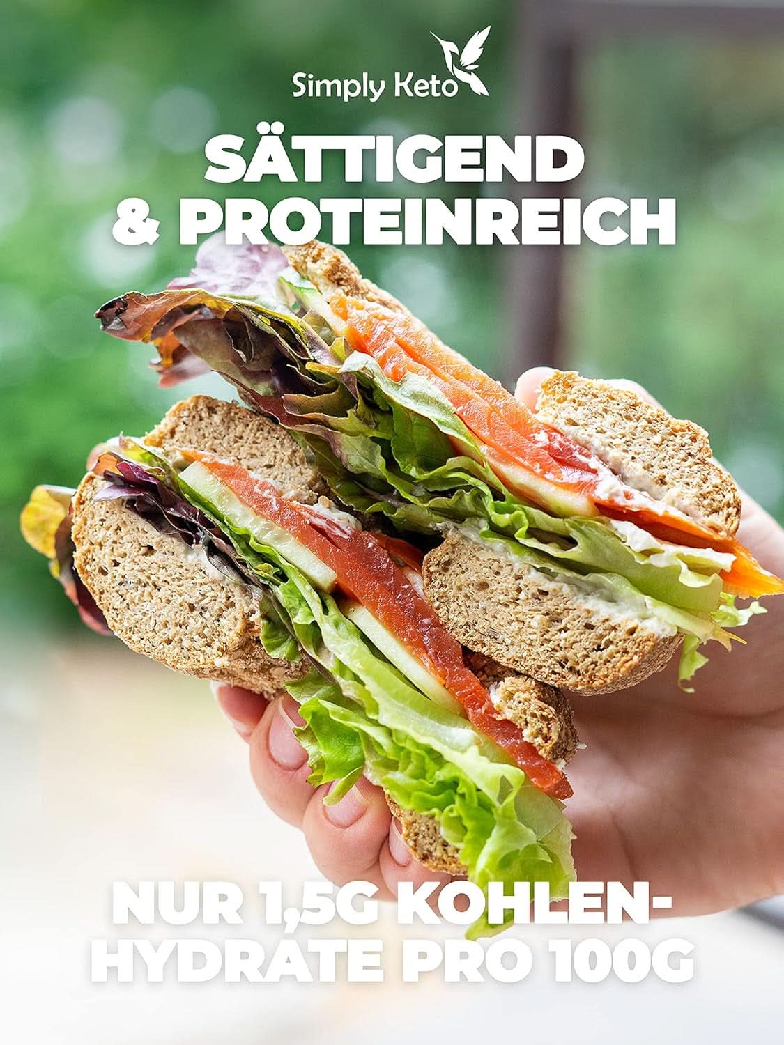 Simply Keto Lower Carb* Mieszanka do pieczenia bajgli dla osób z niską zawartością węglowodanów* i diety ketogenicznej - bez laktozy i glutenu - 335 gramów Naty Shop Kitchen
