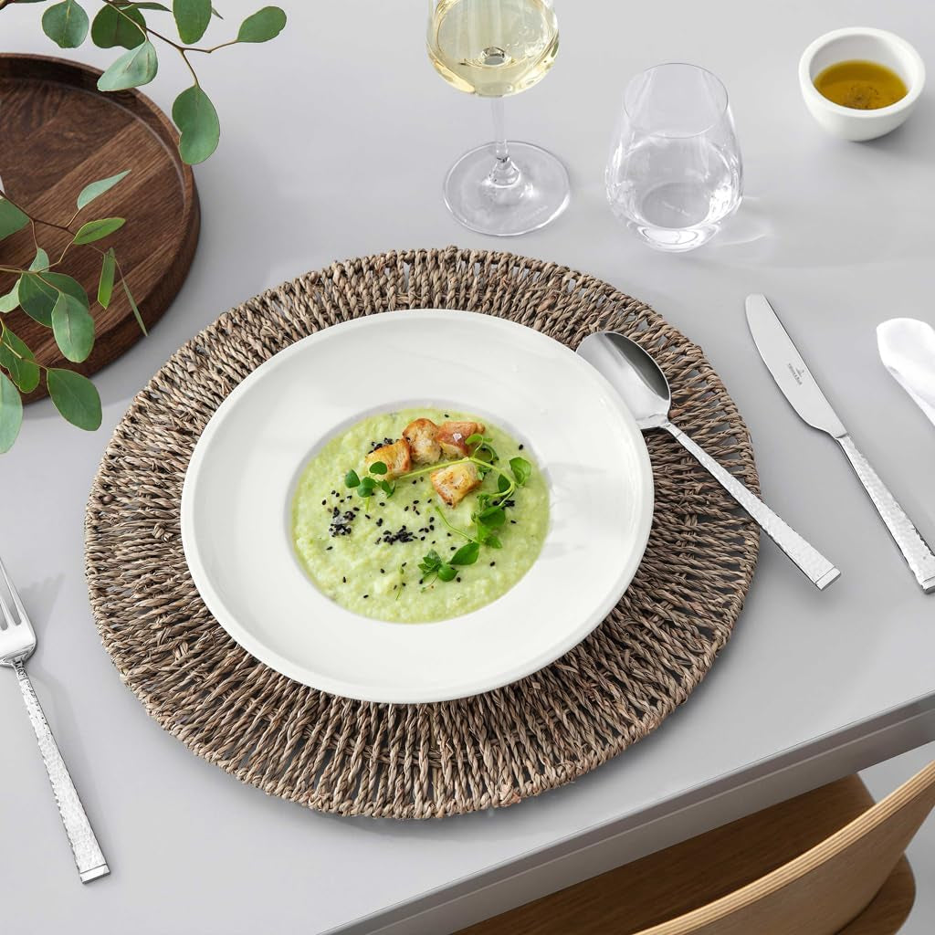 Villeroy & Boch - Artesano 6-częściowy zestaw naczyń obiadowych dla 2 osób, biały, można myć w zmywarce, można używać w kuchence mikrofalowej, zestaw sztućców, zestaw talerzy, talerze obiadowe, talerze śniadaniowe, talerze obiadowe, porcelana Premium