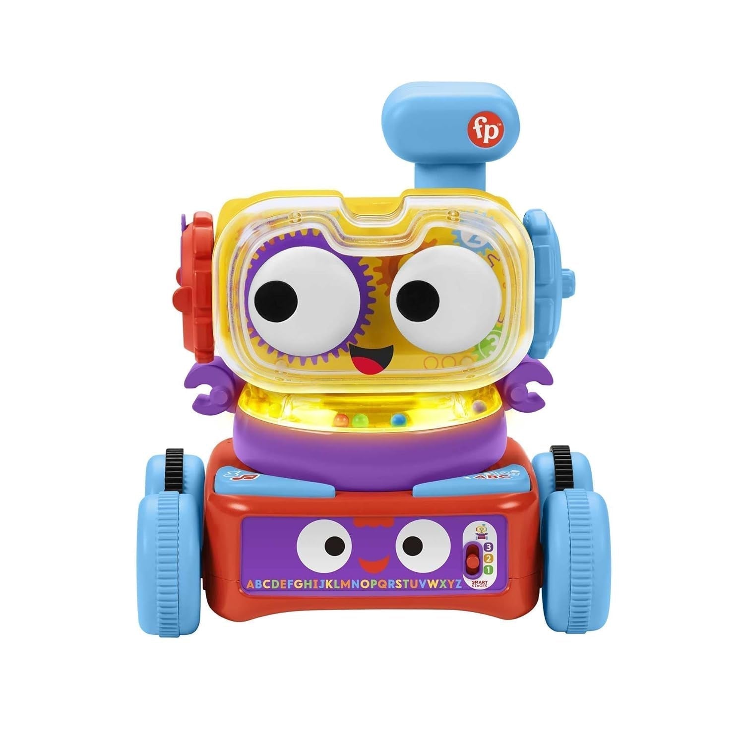 Robot uczący się Fisher-Price 4 w 1 Linus dla niemowląt i małych dzieci, zabawka od 6 miesiąca życia - mówiąca po niemiecku, HCK39 Baby Toys Naty Shop German