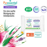 Puressentiel - Higiena intymna - Chusteczki intymne - Oczyszczanie i odświeżanie - Wrażliwe błony śluzowe i skóra - Długotrwałe nawilżenie 24 godziny - Do codziennego użytku - X25 szt.