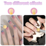 Nail Art Rendering-Werkzeuge Schwamm Undtupfpinsel, Sponge Brush Applicator, Doppelter Kopf Ombre Sponge Stick Mit 4 Ersatzköpfe, Nail Art Schwamm Und Tupfpinsel, Ombre Nagelpinsel Für Gelnägel