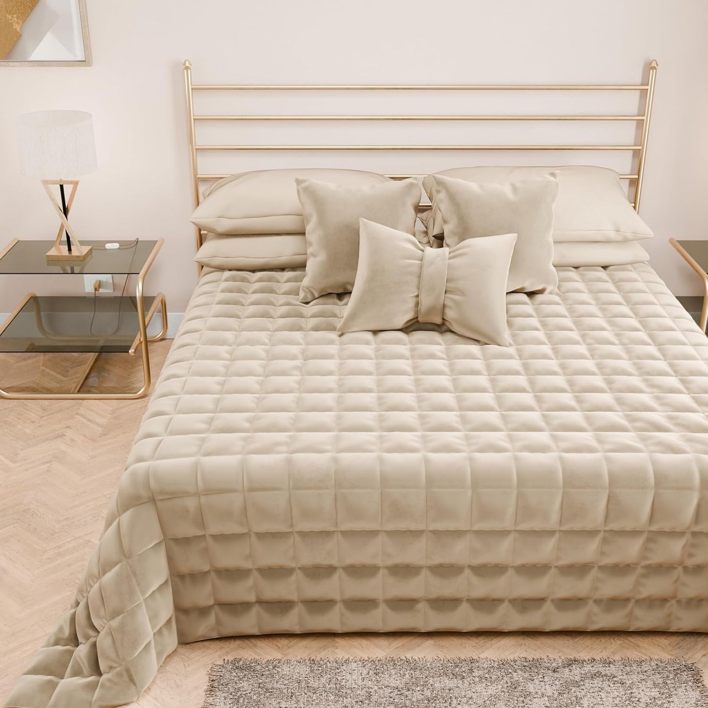 PETTI Artigiani Italiani - Narzuta na łóżko pojedyncze, narzuta dwustronna, narzuta sprężynowa, granatowy, biały, 100% Made in Italy Kołdry i kołdry Naty Shop Brown Rozmiar łóżka 100 (170 X260 cm)