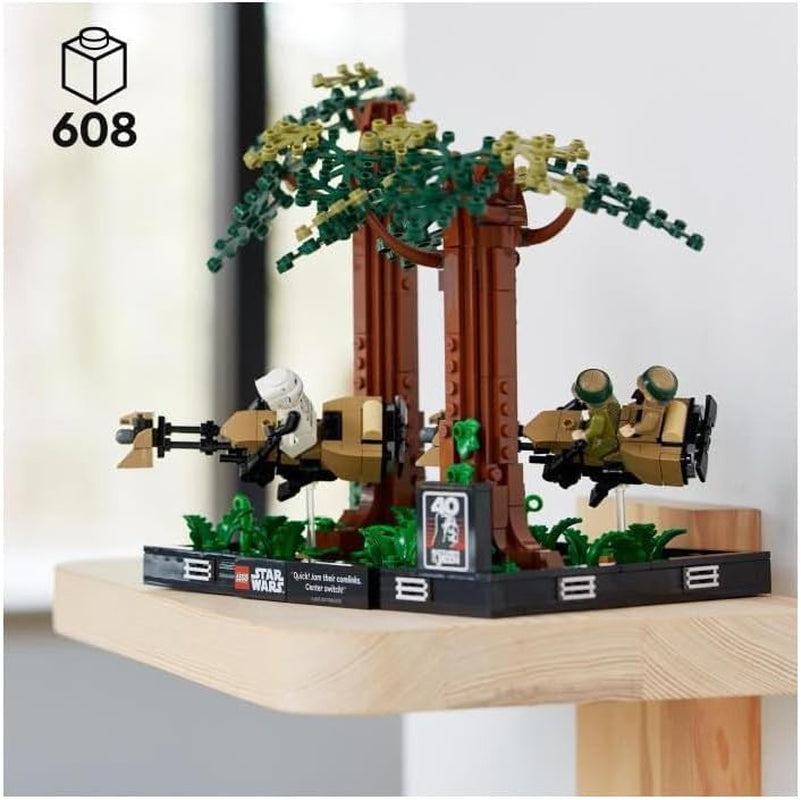 LEGO 75353 Star Wars Pościg na Endorze — zestaw dioramy, Powrót Jedi z Lukiem Skywalkerem, księżniczką Leią, żołnierzem zwiadowczym i ścigaczami, zestawy do budowania z okazji 40. rocznicy urodzin w sklepie LEGO
