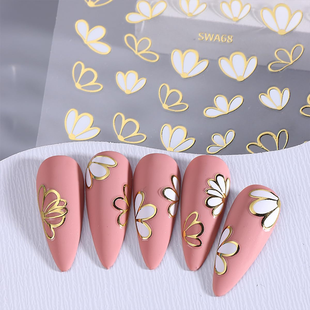 JMEOWIO Nagelsticker Blume 9 Blatt Nail Art Naklejka Selbstklebend Nagelaufkleber Frühling Letnia dekoracja kwiatowa Nageldesign Zubehör