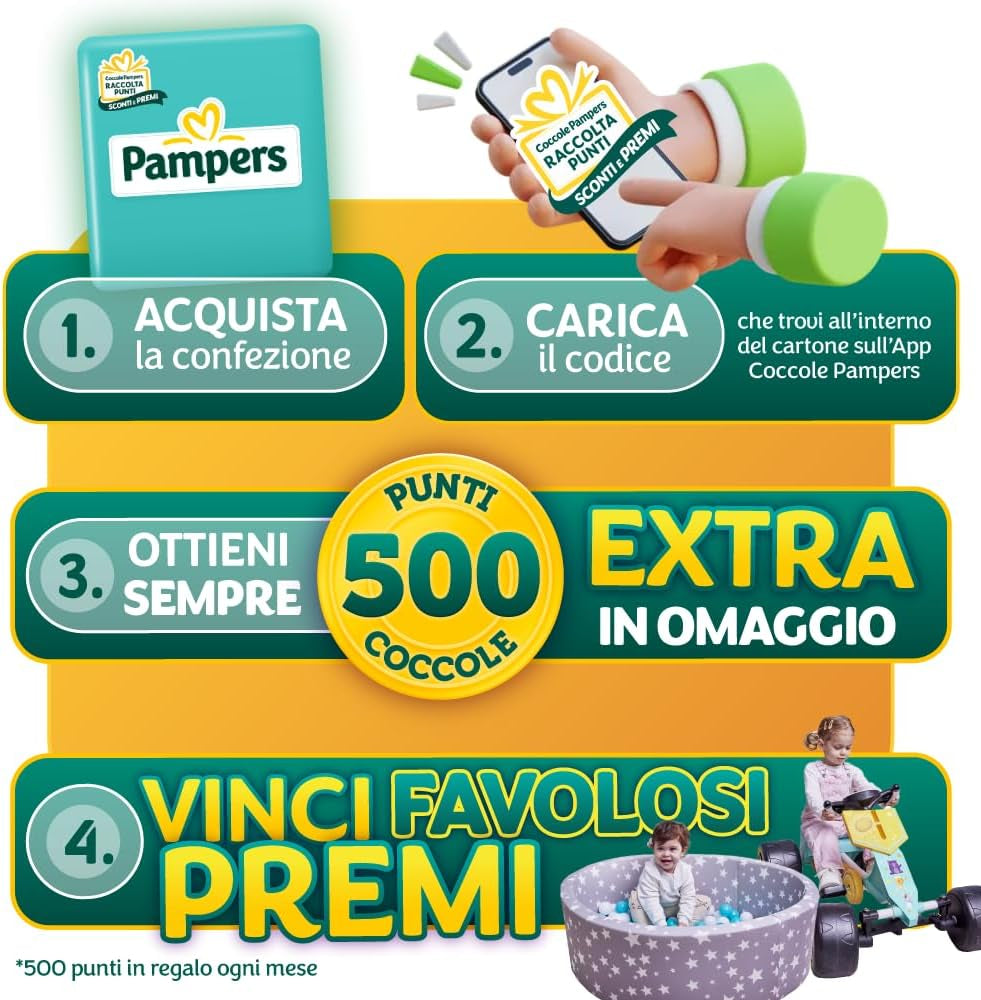 Pampers Baby Dry Maxi Rozmiar 4 (7-18 kg), 200 pieluch + 500 bezpłatnych dodatkowych punktów przytulania