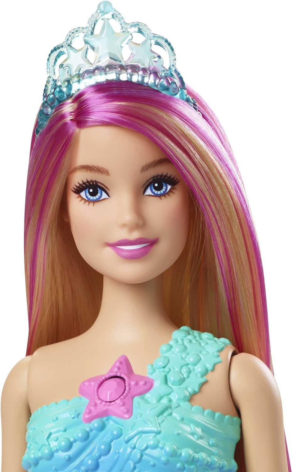 Barbie Dreamtopia Magiczna lekka lalka syrenka z blond włosami, lalka Barbie z ogonem syreny, odpowiednia jako prezent dla dzieci w wieku 3 lat i starszych, HDJ36