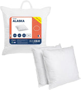 Zestaw 2 poduszek Blue Câlin z mocnym komfortem „Alaska”, super wypełnienie, koperta ze 100% bawełny perkalowej, biały, kwadratowy kształt 65 x 65 cm Naty Shop Standardowe poduszki