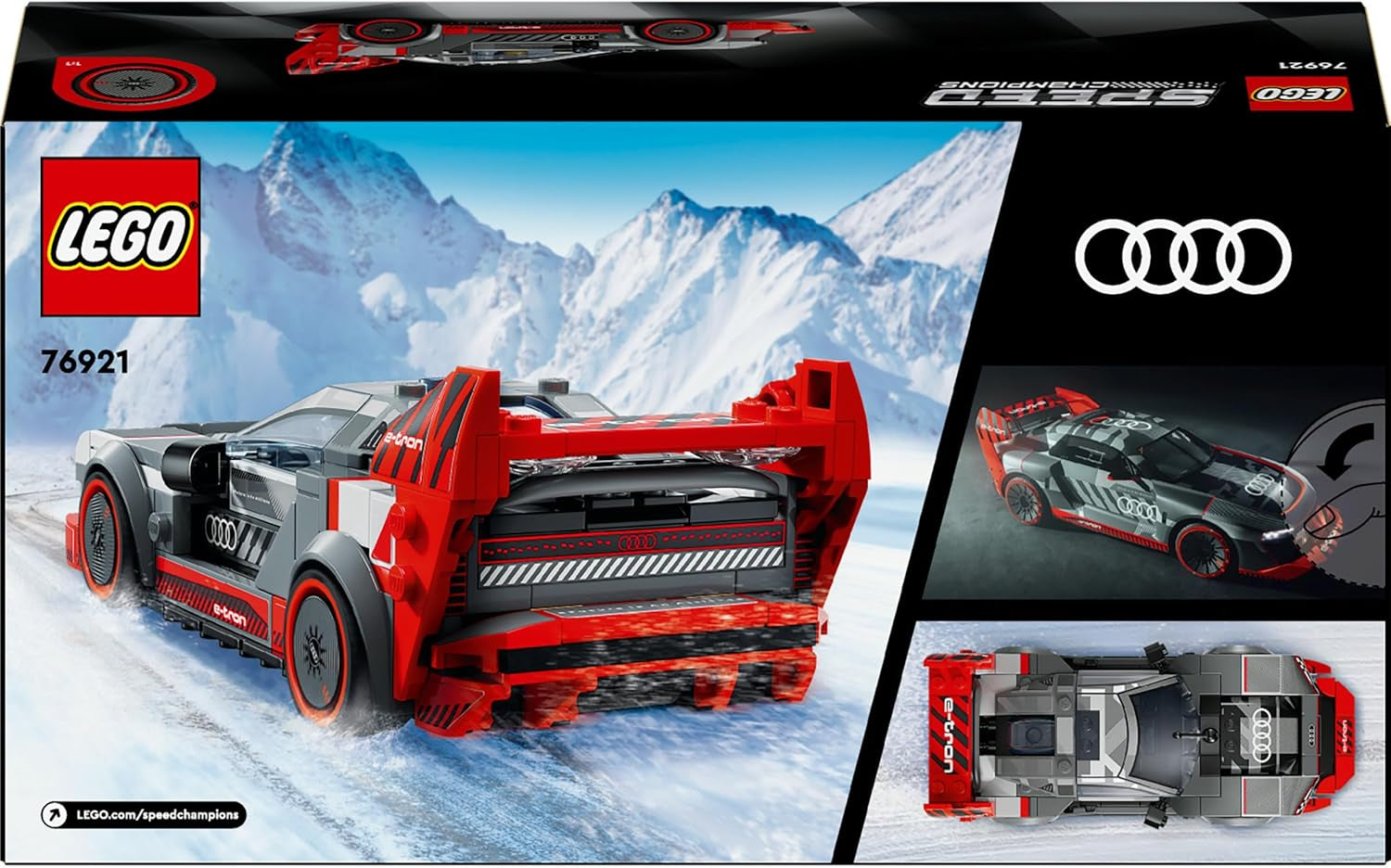 LEGO Speed Champions Audi S1 E-Tron Quattro Zestaw samochodów wyścigowych z zabawkami do budowania, zabawy i wystawiania na wystawie, model samochodu dla dzieci, prezent dla 9-letnich chłopców i dziewcząt 76921 Zestawy do budowania Besuche den LEGO-Store
