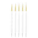 Nagelkunst-Pinsel, 5 Stück, Nailart-Pinsel, Punktierstift-Werkzeuge, Malkunst-Design-Pinsel-Set Für Lange Linien, Dünne Detale, Feine Zeichnungsgrößen 7/9/11/15/22 Mm, Czarny