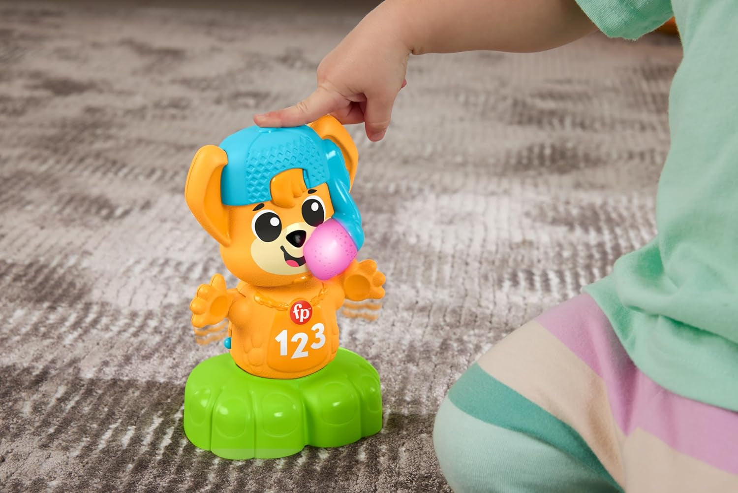 Opaska ze zwierzętami Fisher Price Lis Rino Ucz się przeciwieństw, Interaktywny lis do nauki poprzez ruch, Kolorowe światła, piosenki i dźwięki, Zabawka dla dziecka, 9+ miesięcy, HYL02 Zabawki dla niemowląt Naty Shop