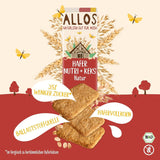 Allos Nutri Organiczne krakersy owsiane | Chrupiące krakersy owsiane | Dosłodzić miodem 6 x 130g
