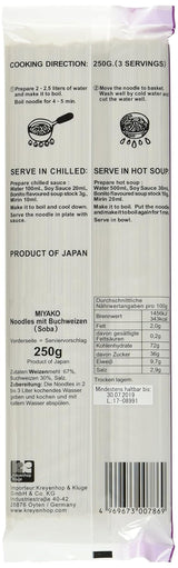Makaron gryczany Miyako, suchy (Soba), opakowanie 12 sztuk (12 x 250g)