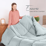 Pościel Utopia All Season Kołdra 250 g/m² Pluszowe wypełnienie z włókna silikonowego Podwójne łóżko szyte w pudełku (łóżko podwójne XL jasnoszare) Naty Shop Kołdry i kołdry