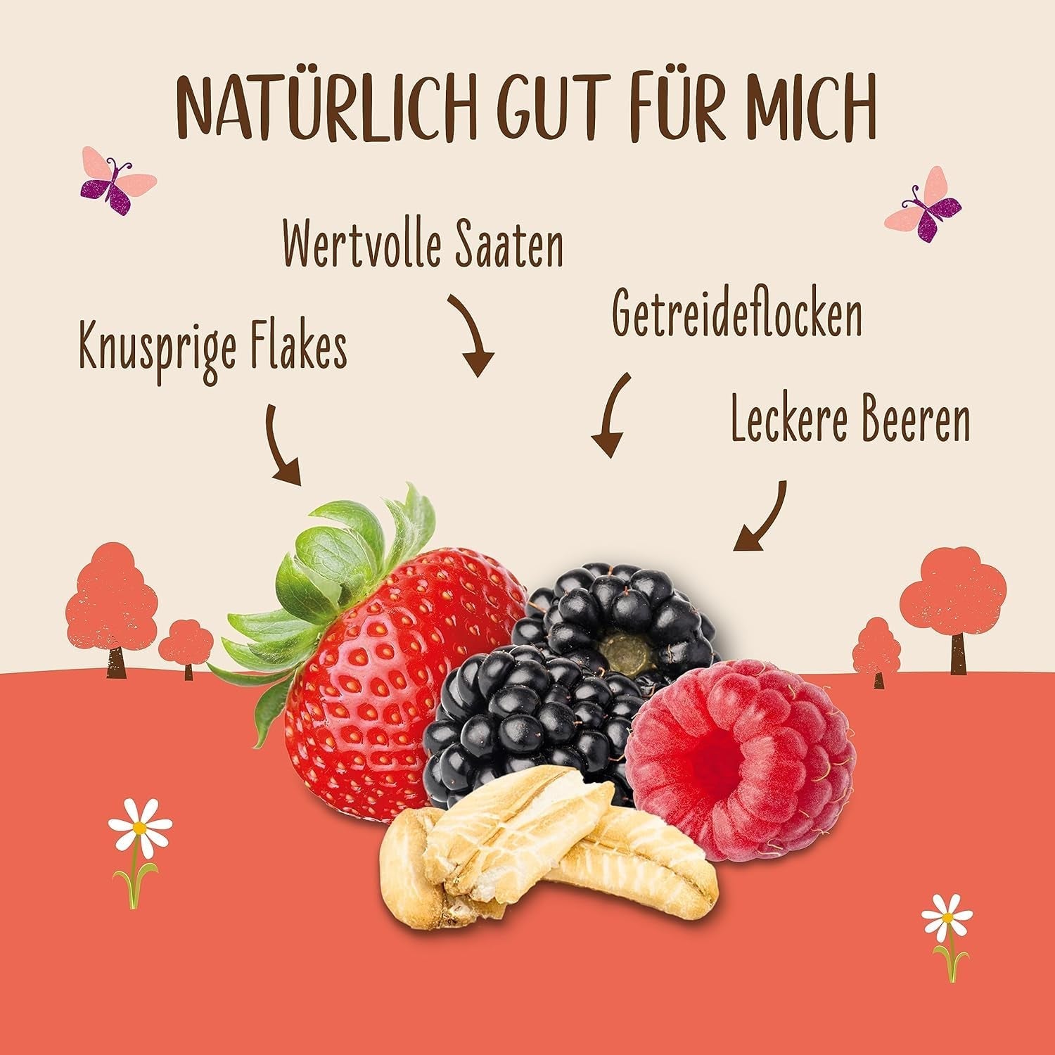 Allos Hof Granola z jagodami | Organiczne musli | Musli z jagodami | Chrupiące musli | Płatki śniadaniowe | Opakowanie 6 sztuk (6 x 300g), 1 sztuka (opakowanie 6 sztuk)