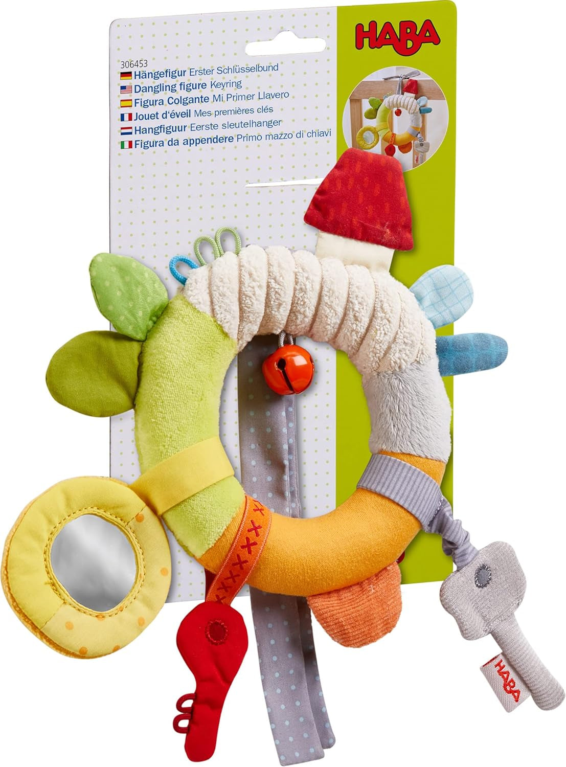 HABA 306453 - Figurka wisząca Pierwszy komplet kluczy, figurki ruchome i wiszące od 6 miesiąca Zabawki dla dzieci Naty Shop