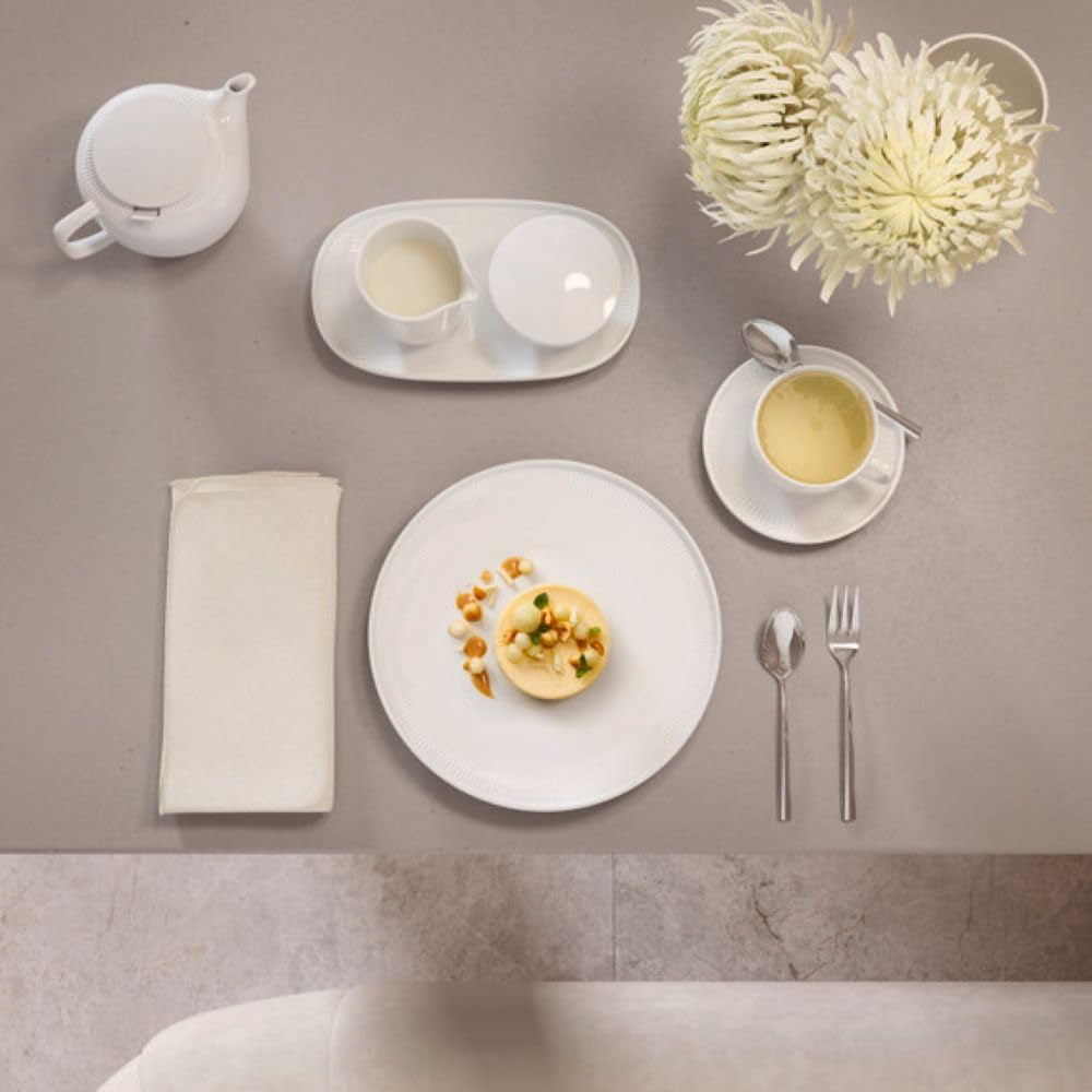 Villeroy & Boch - Kubek na mleko Afina 170 ml, biały, można myć w zmywarce, można używać w kuchence mikrofalowej, karafka na mleko, akcesoria do kawy, dzbanek ceramiczny, spodek, zastawa stołowa, porcelana Premium