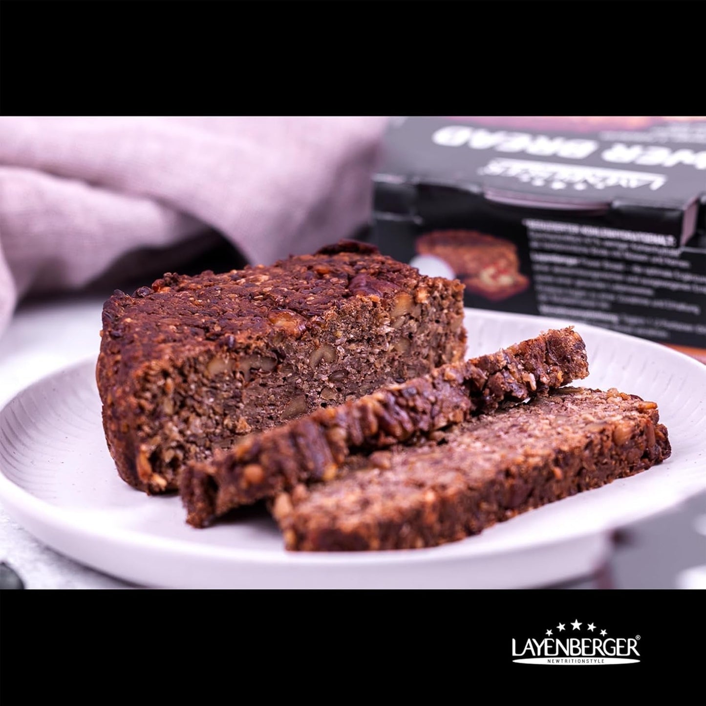 Layenberger Prower Bread Walnut, Eiweiß- Und Ballaststoffquelle, Ohne Konservierungsmittel, Ohne Hefe, Ohne Mehl, Mit 14G Protein Pro 100G, (1 X 500G) Mieszanka do pieczenia i gotowania Naty Shop
