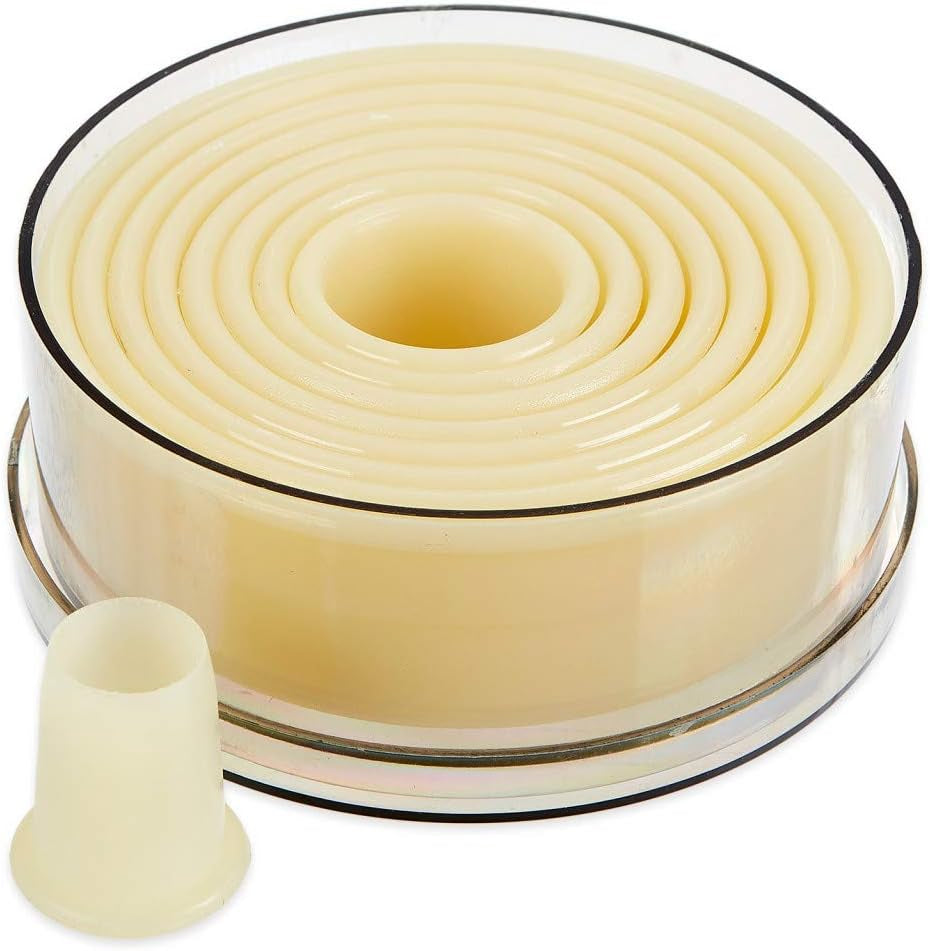 Zestaw foremek do ciastek Thermohauser (nylon), okrągły i gładki, biały, średnica 2,0-10,0 cm, 9 sztuk, plastik