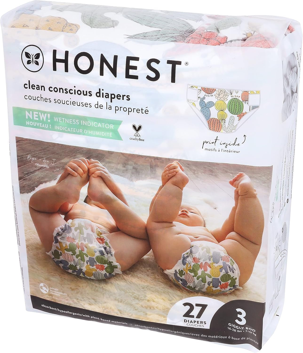 – Ekologiczne i wysokiej jakości pieluszki jednorazowe Pandy rozm. 3 (7,3–12,7 kg), 27 sztuk